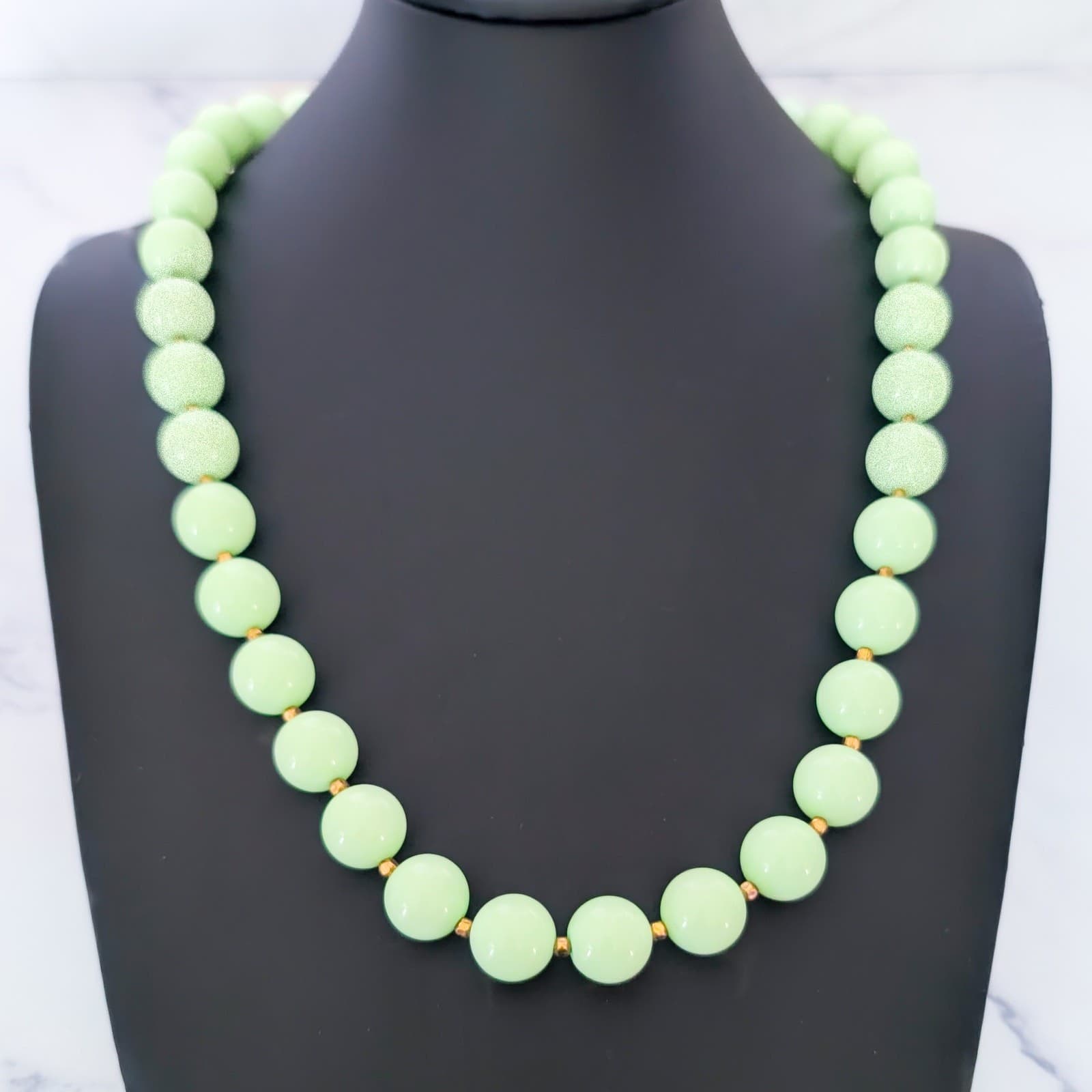 Vintage Crown Trifari Necklace Light Green/Mint Necklace Retro 24.75"