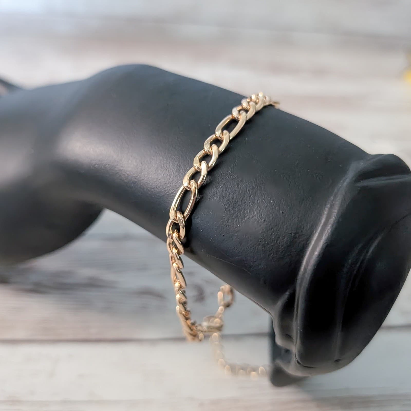 Large Bracelet or Anklet - 8" - 10.5" Gold Tone Link