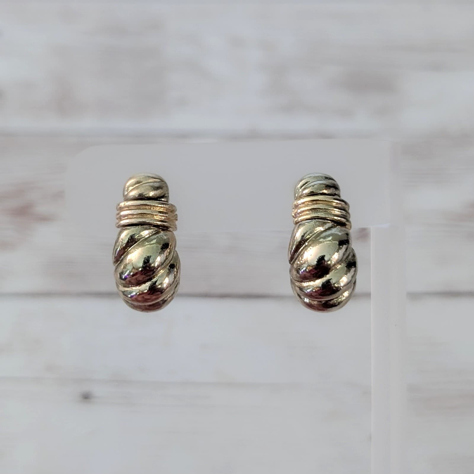 Vintage Clip On Earrings Unusual Chunky Retro Statement Earrings