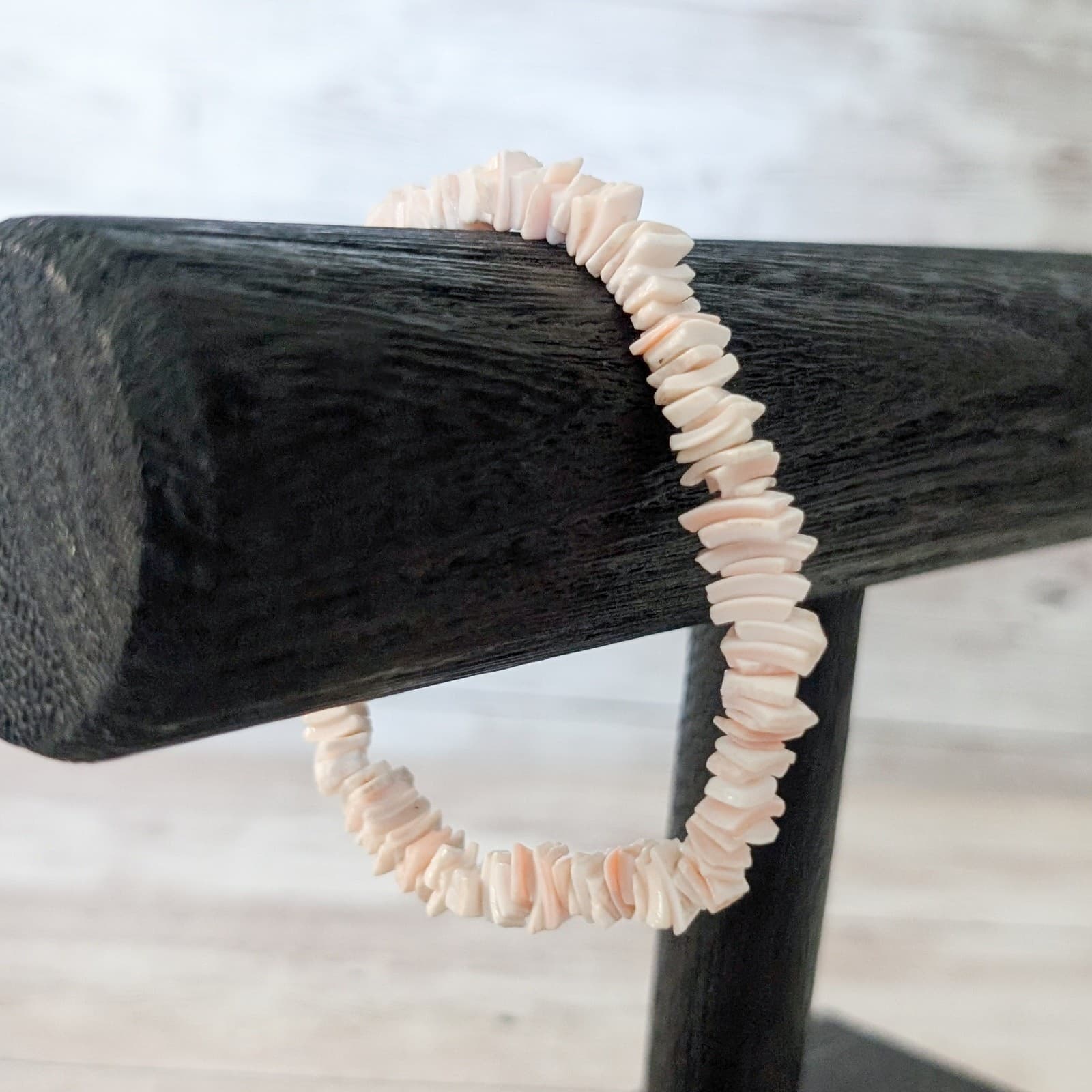Vintage Bracelet - Shell? Very Light Pinky Cream Tone - 7.25"