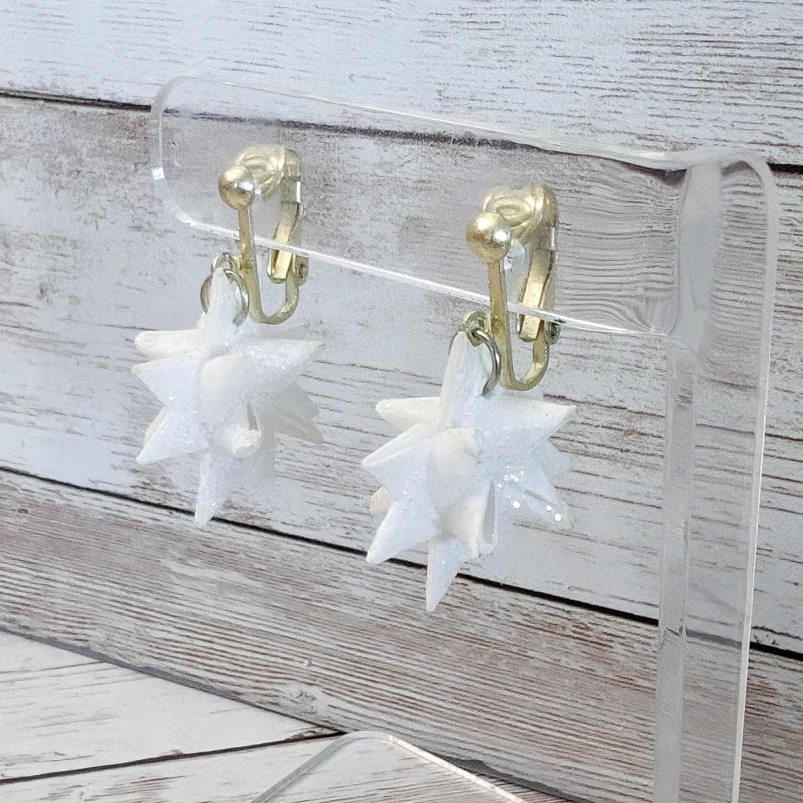 Vintage Clip On Earrings 3D Spikey
