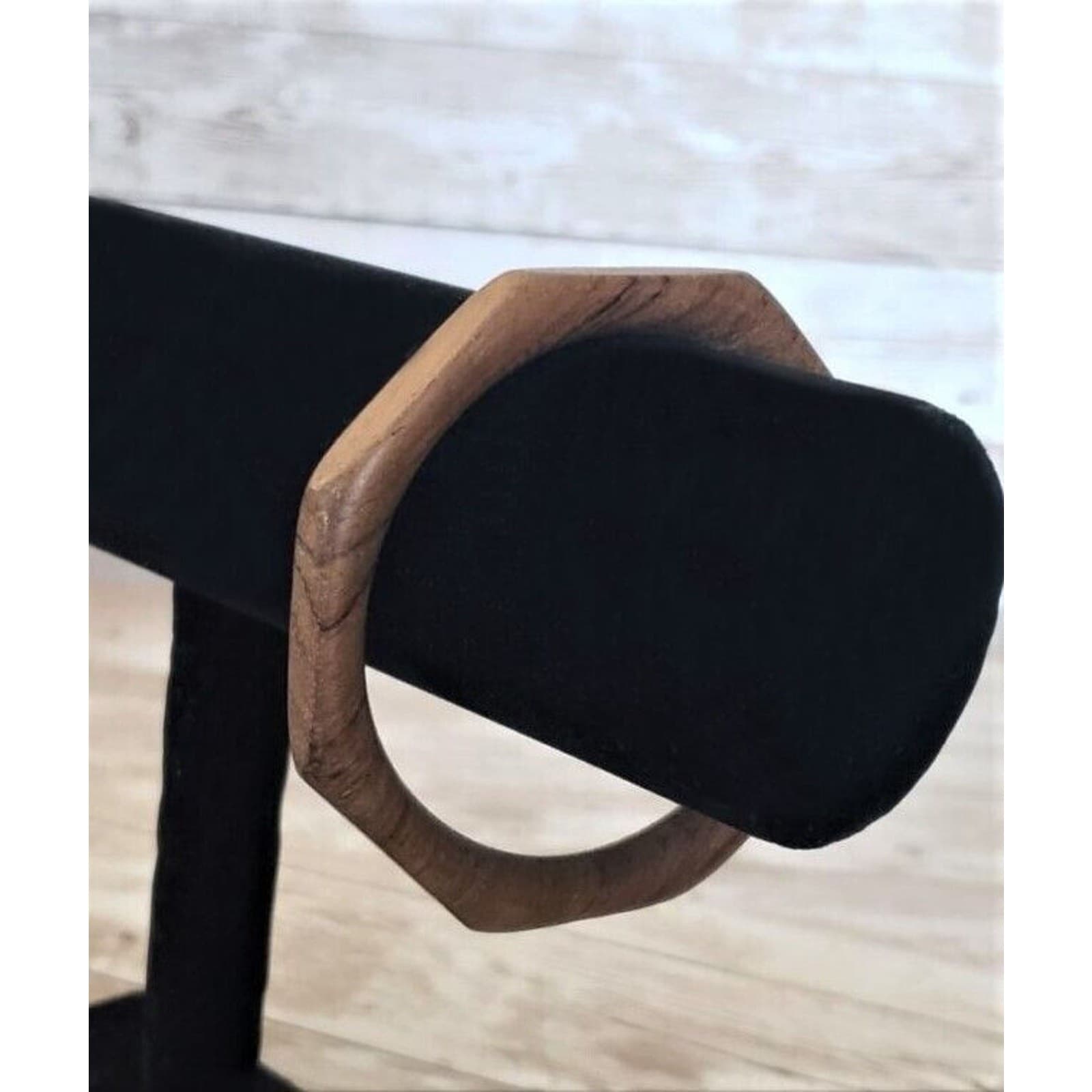 Vintage Bracelet / Bangle - Wooden Octogen Shape Brown