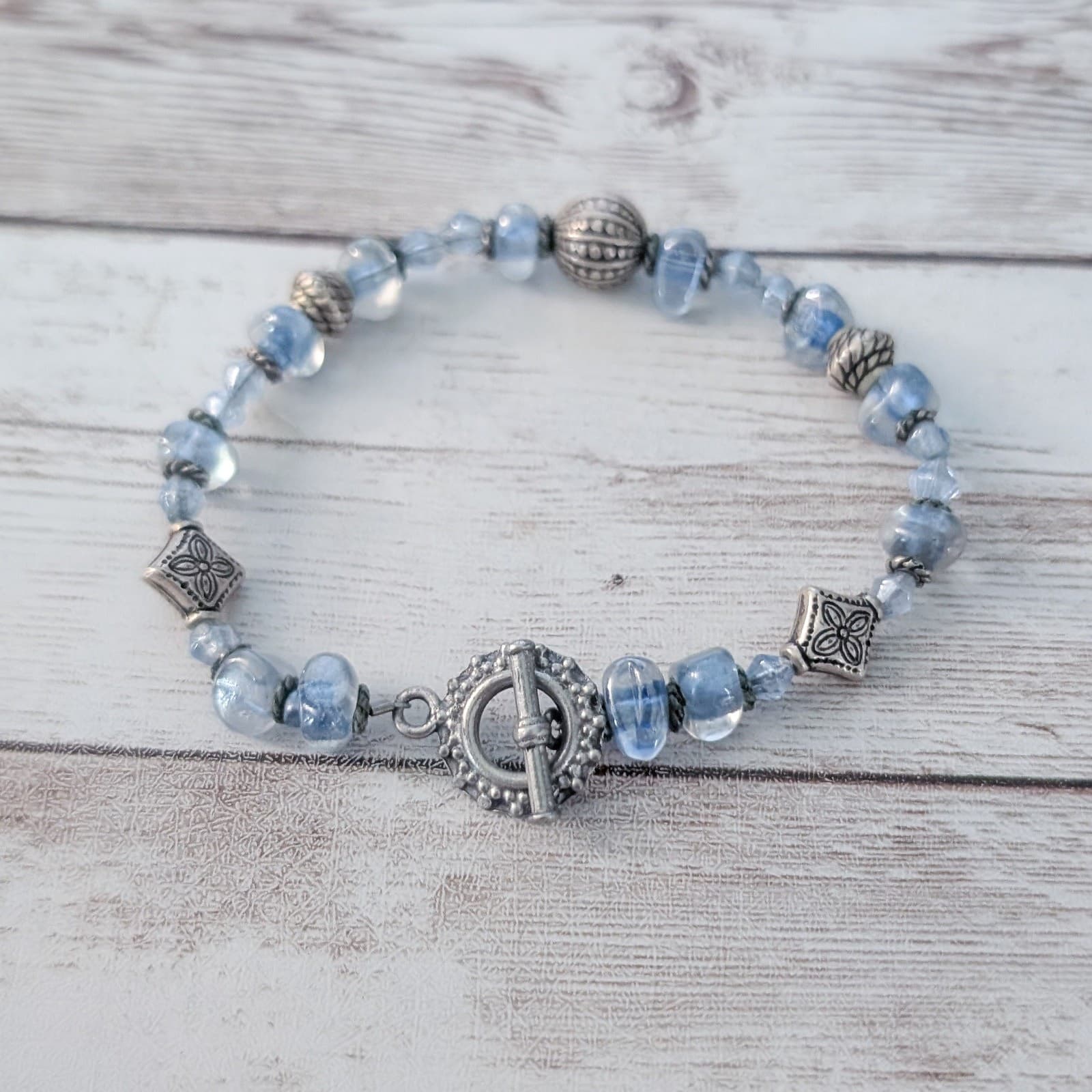 Blue & Silver Tone Bracelet