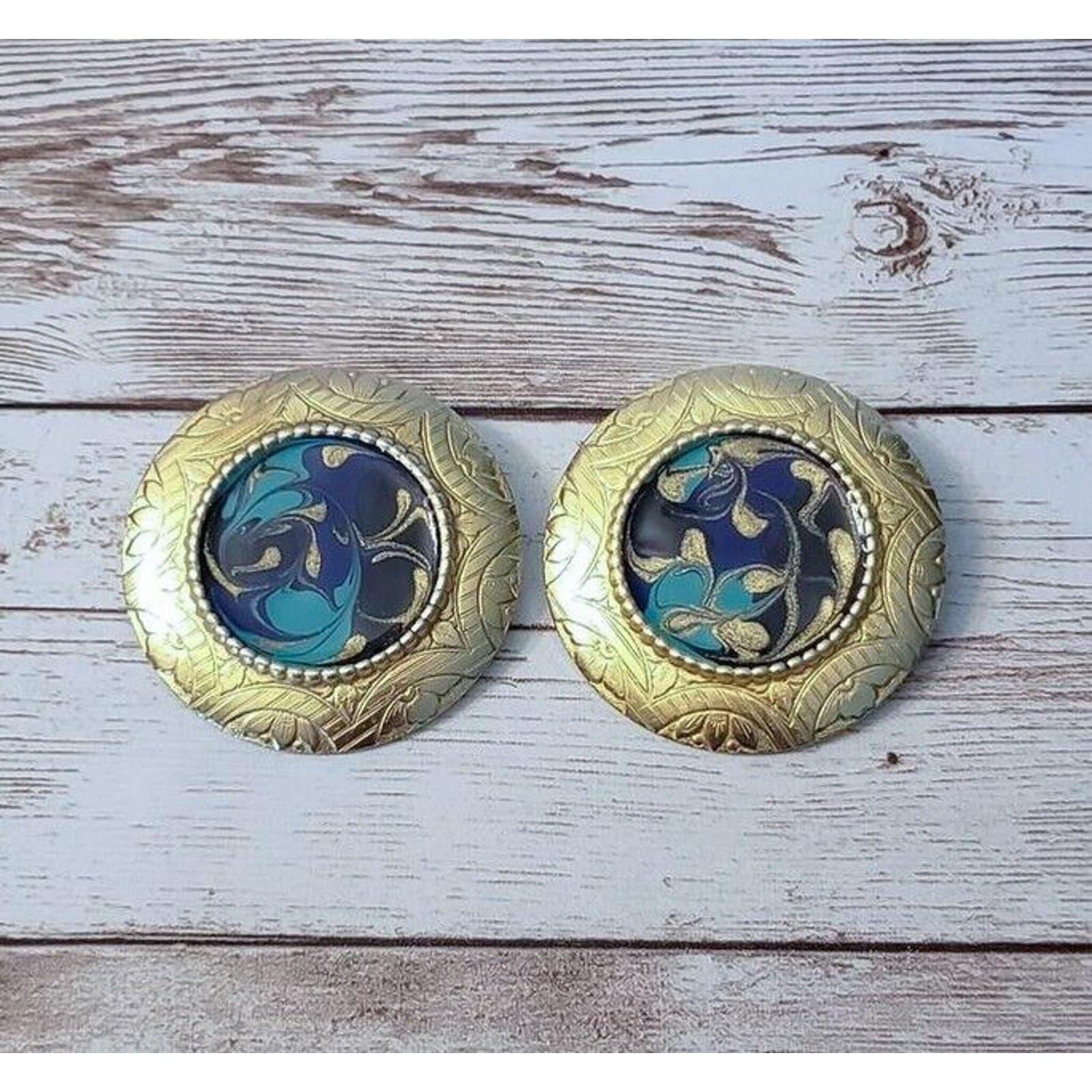 Vintage Clip On Earrings - Stunning Large Earrings - Statement Earrings