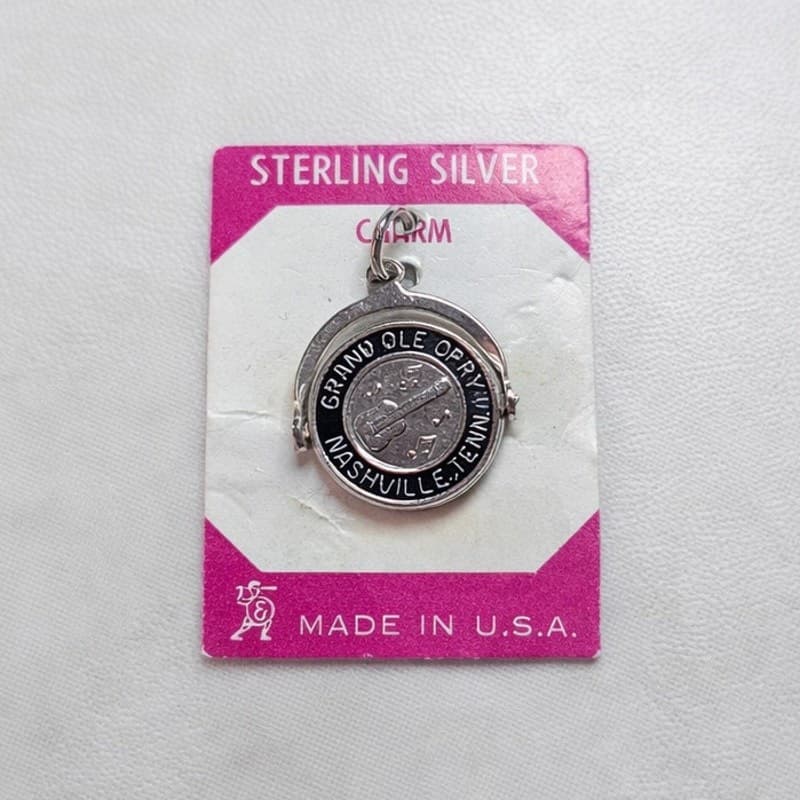 Vintage Sterling Silver Grand Ole Opry Tennessee Spinner Charm with Guitar