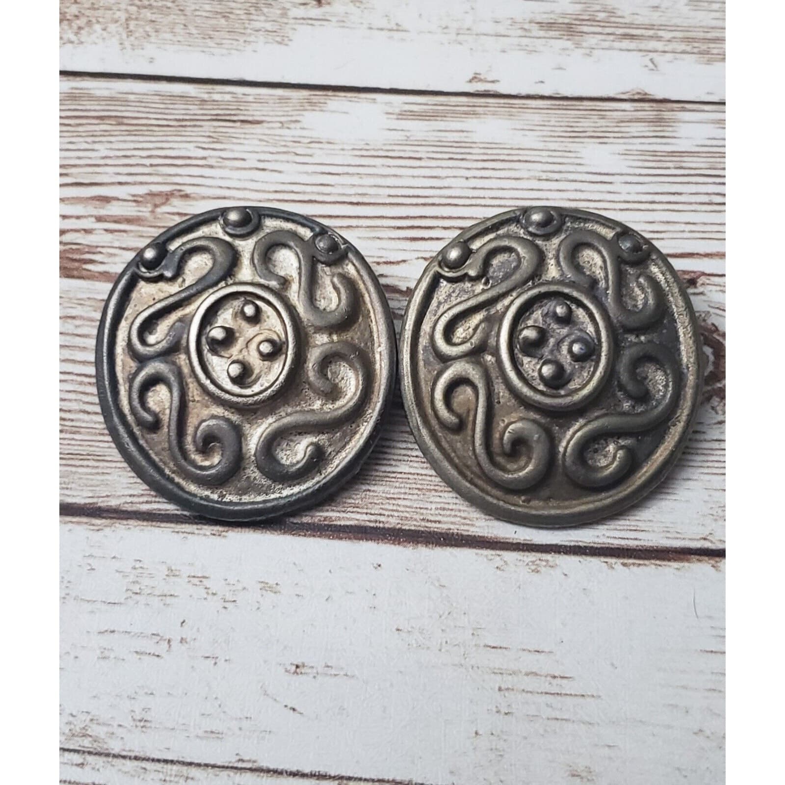 Vintage Clip On Earrings - Large Ornate Statement Earrings