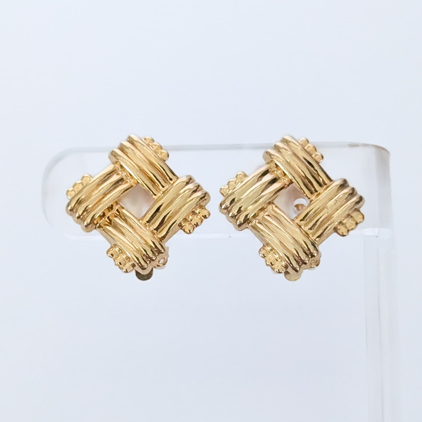 Vintage Clip On Earrings Classy Statement & Stylish Gold Tone