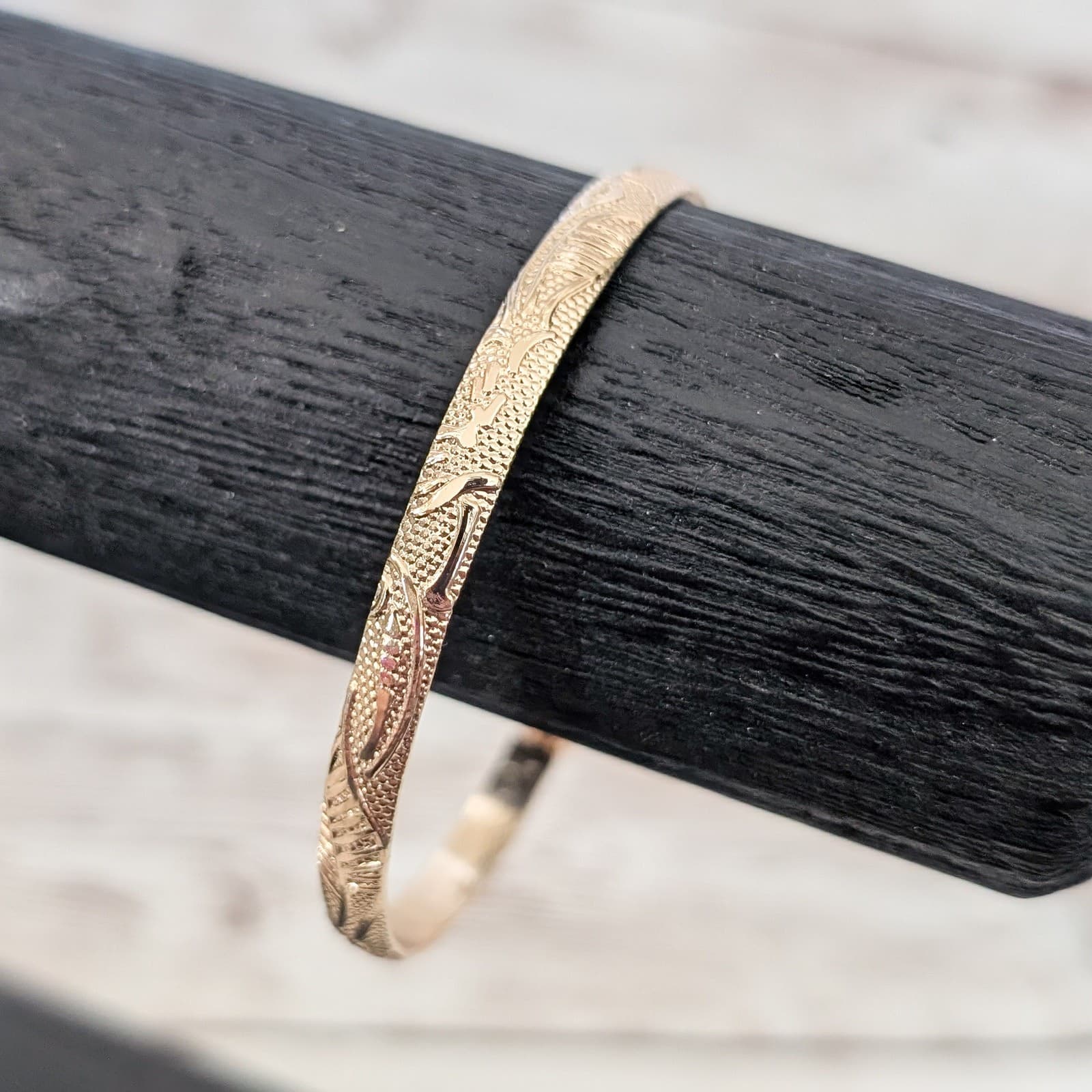 Dainty Bracelet - Gold Tone with Design