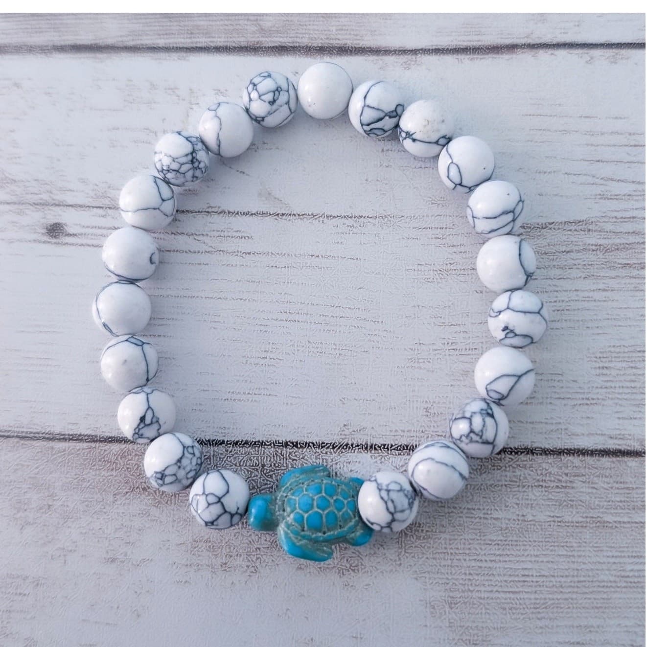 Vintage Stretch Bracelet with Turtle Charm