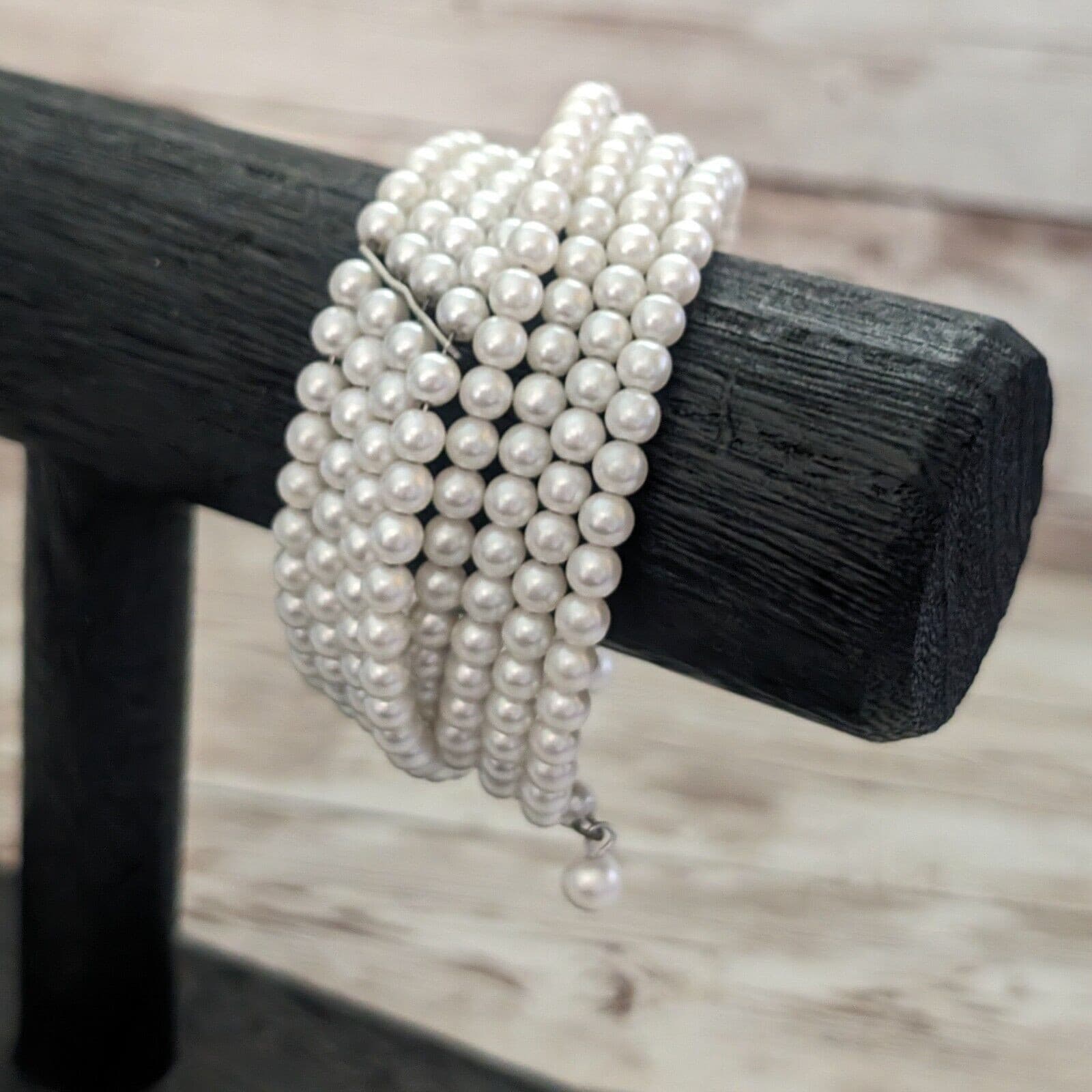 Vintage Bracelet / Bangle - Faux Pearl Wrap - Elegant
