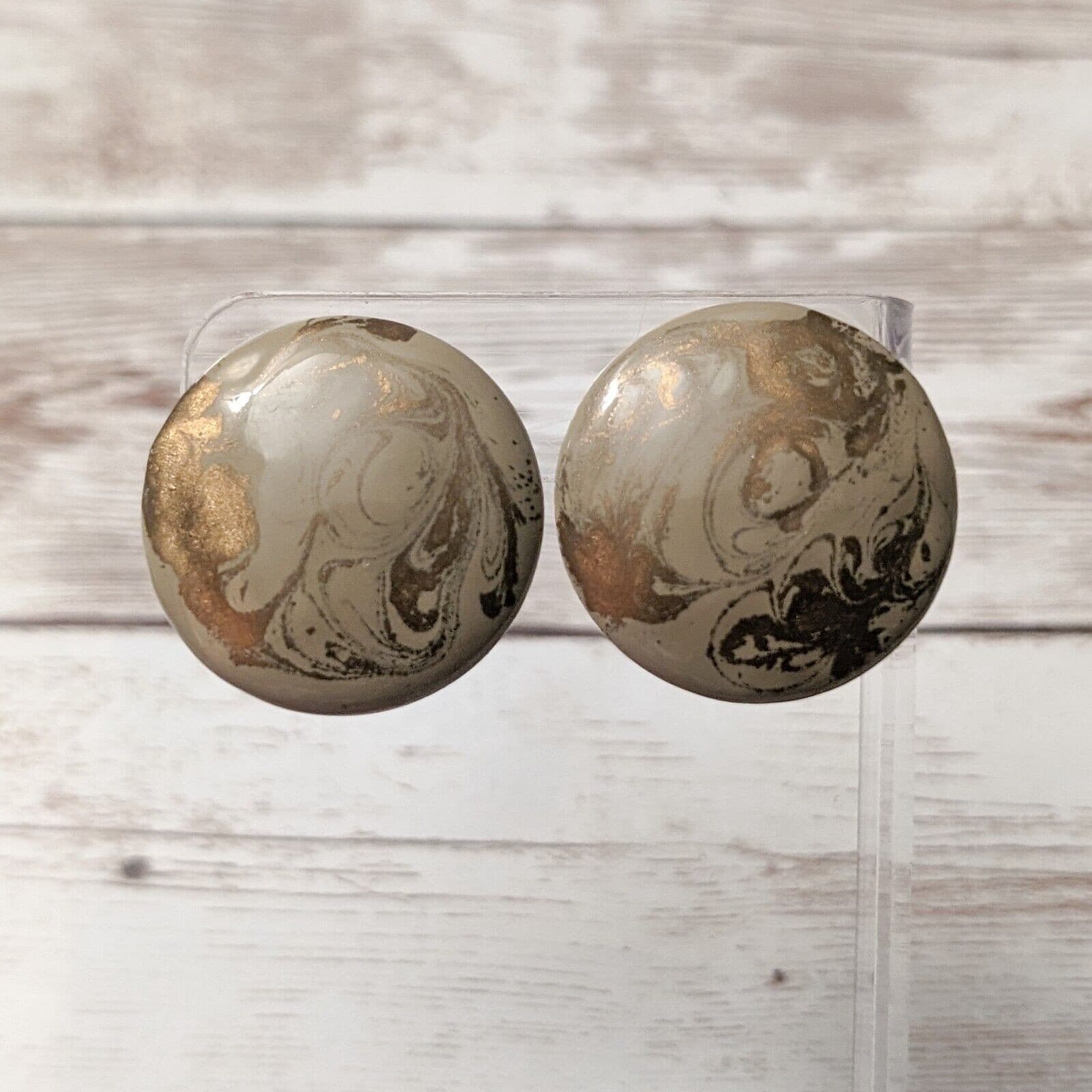 Vintage Clip On Earrings - Stunning Statement Circle Earrings 1.25"