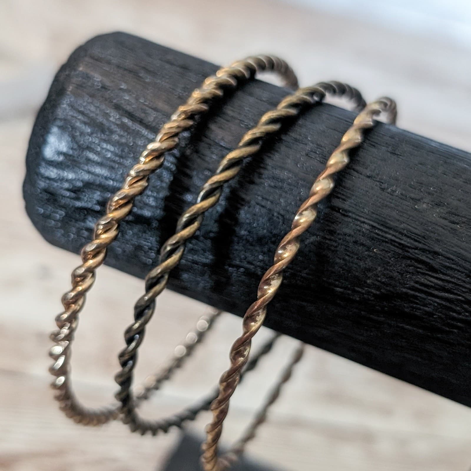 Vintage Bracelets / Bangles - Set of 3 Twist Design