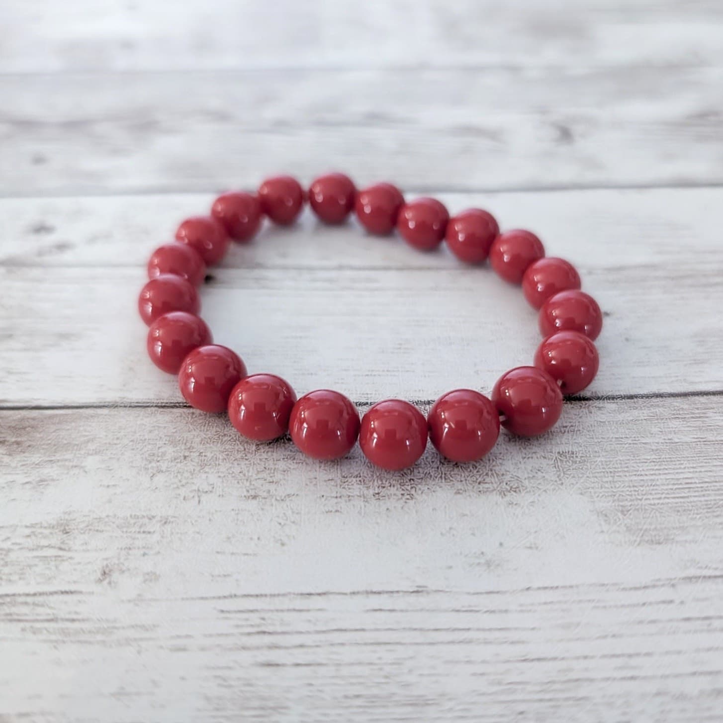 Vintage Stretch Bracelet Red Ball Design