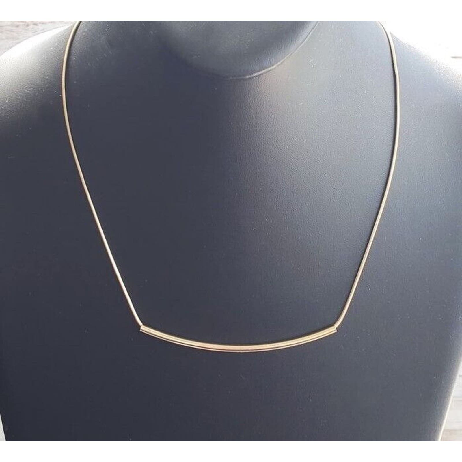 Aldo Necklace Gold Tone Statement Bar Style Necklace