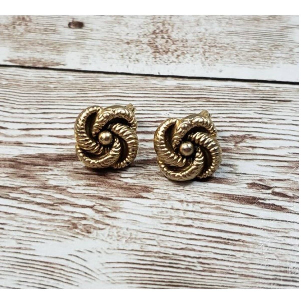 Yves Saint Laurent Vintage Clip On Earrings YSL Swirl Flower