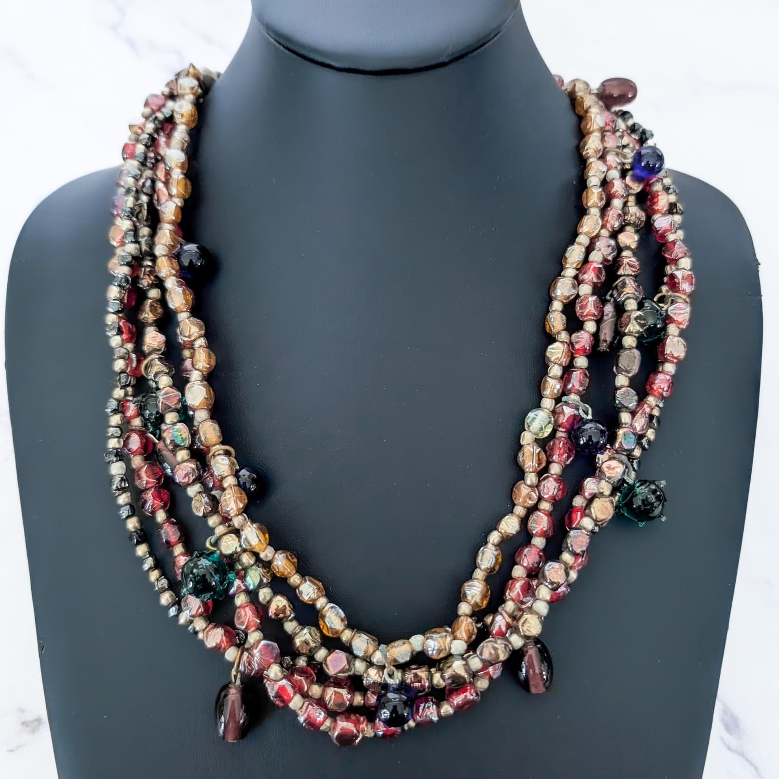 Vintage Necklace Multi Strand Statement Necklace