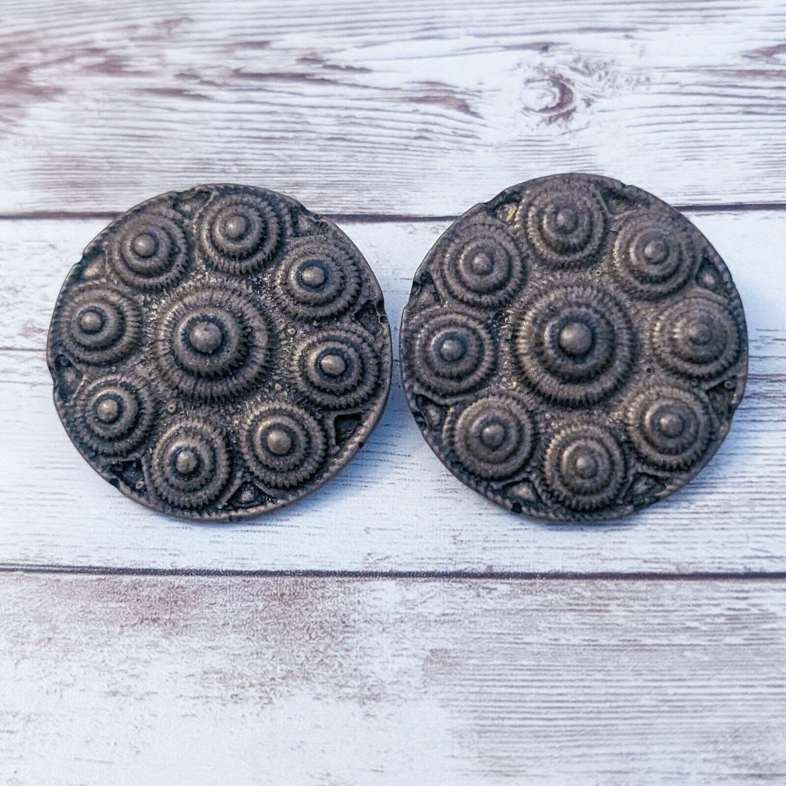 Vintage Clip On Earrings - 2 & 7/8" Statement Earrings - Very Large