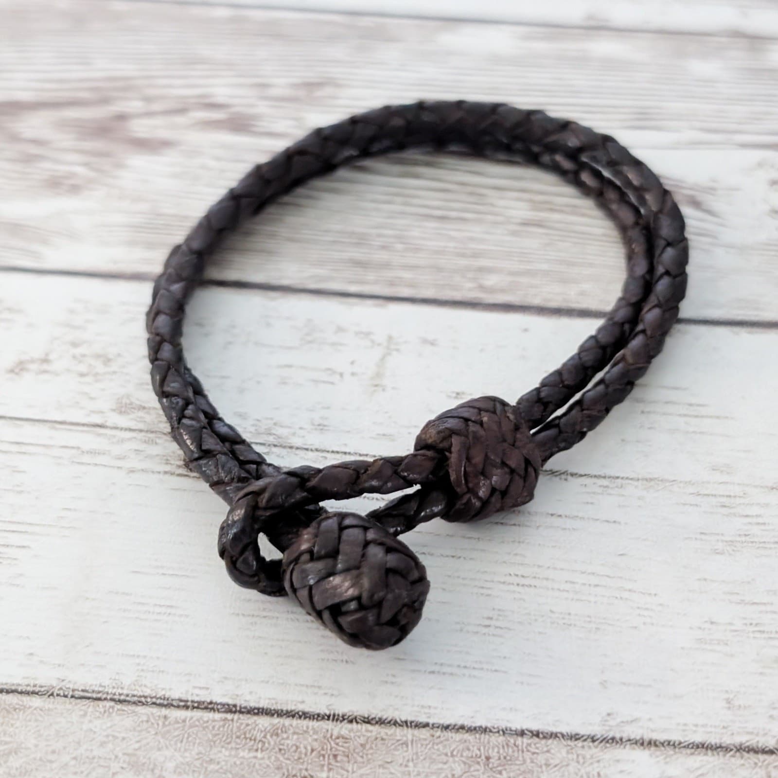 Dark Brown Leather? Wrap Bracelet