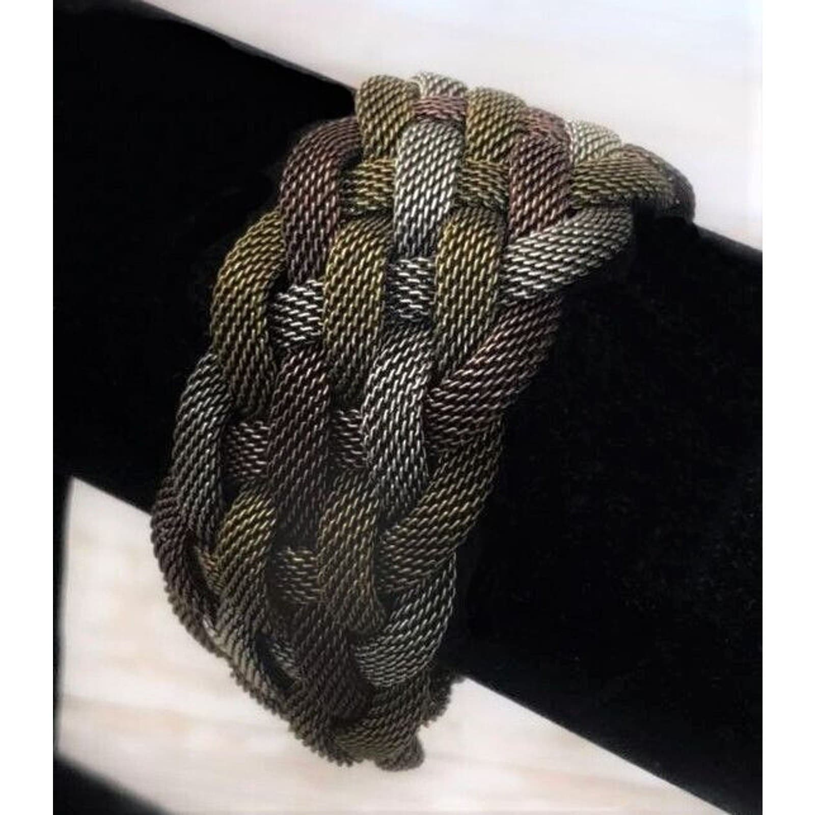 Vintage Bracelet / Bangle - Multi Tone Woven Design