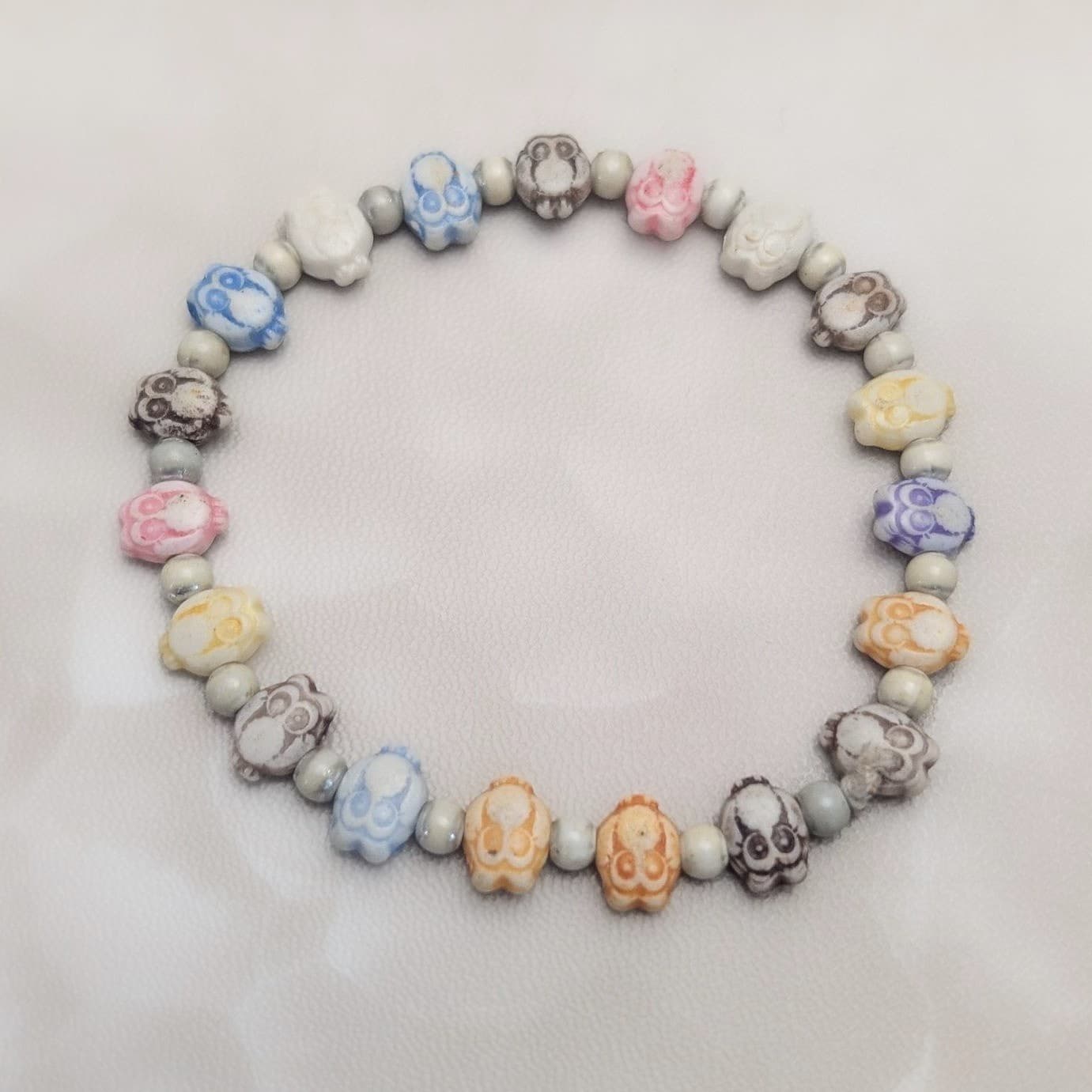 Stretch Bracelet - Multi Colored Pastel Tones Owl Beads?