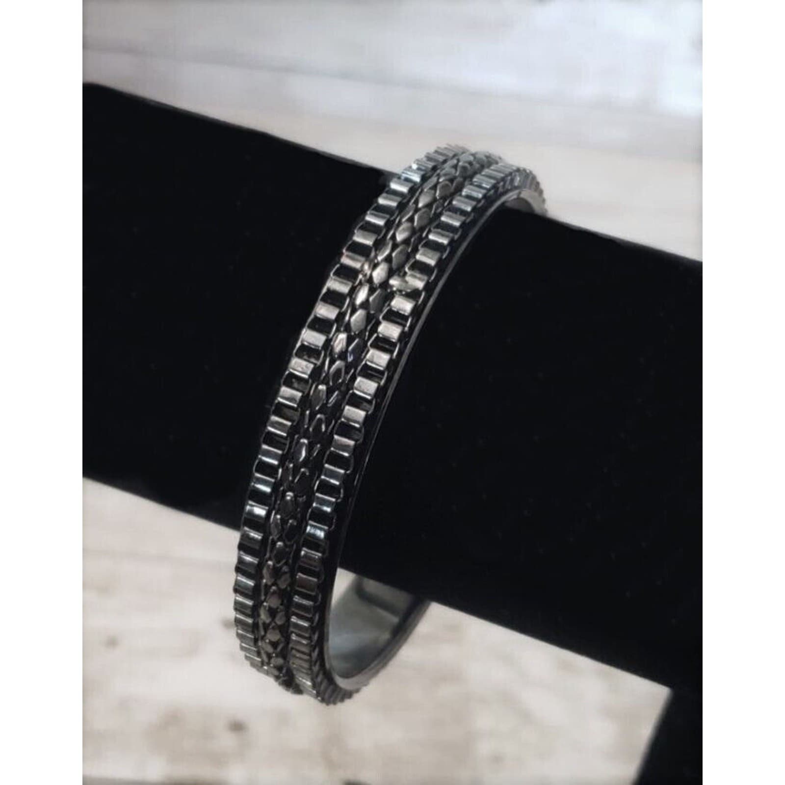 Vintage Bracelet / Bangle - Dark Metallic 8"