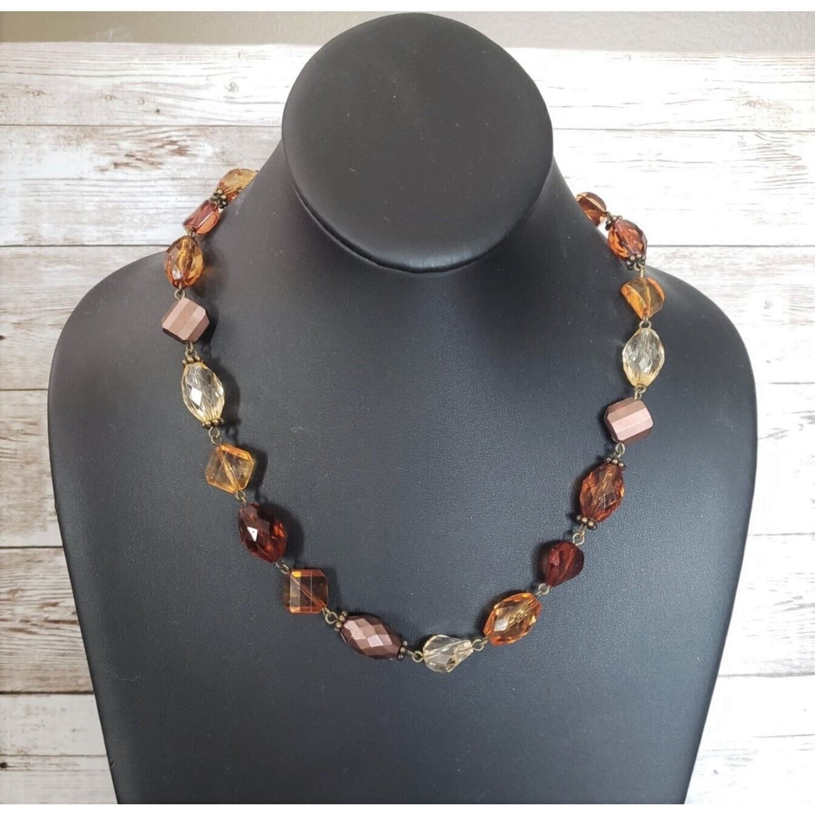 Vintage Necklace Fall Tones 17.5"