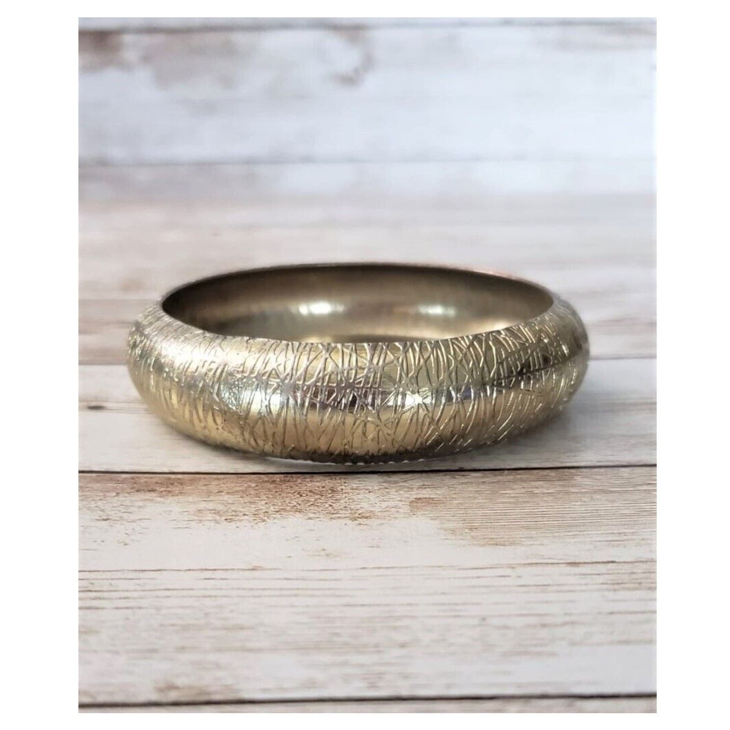 Vintage Bracelet / Bangle - Chunky Stylish Design Gold Tone Bangle