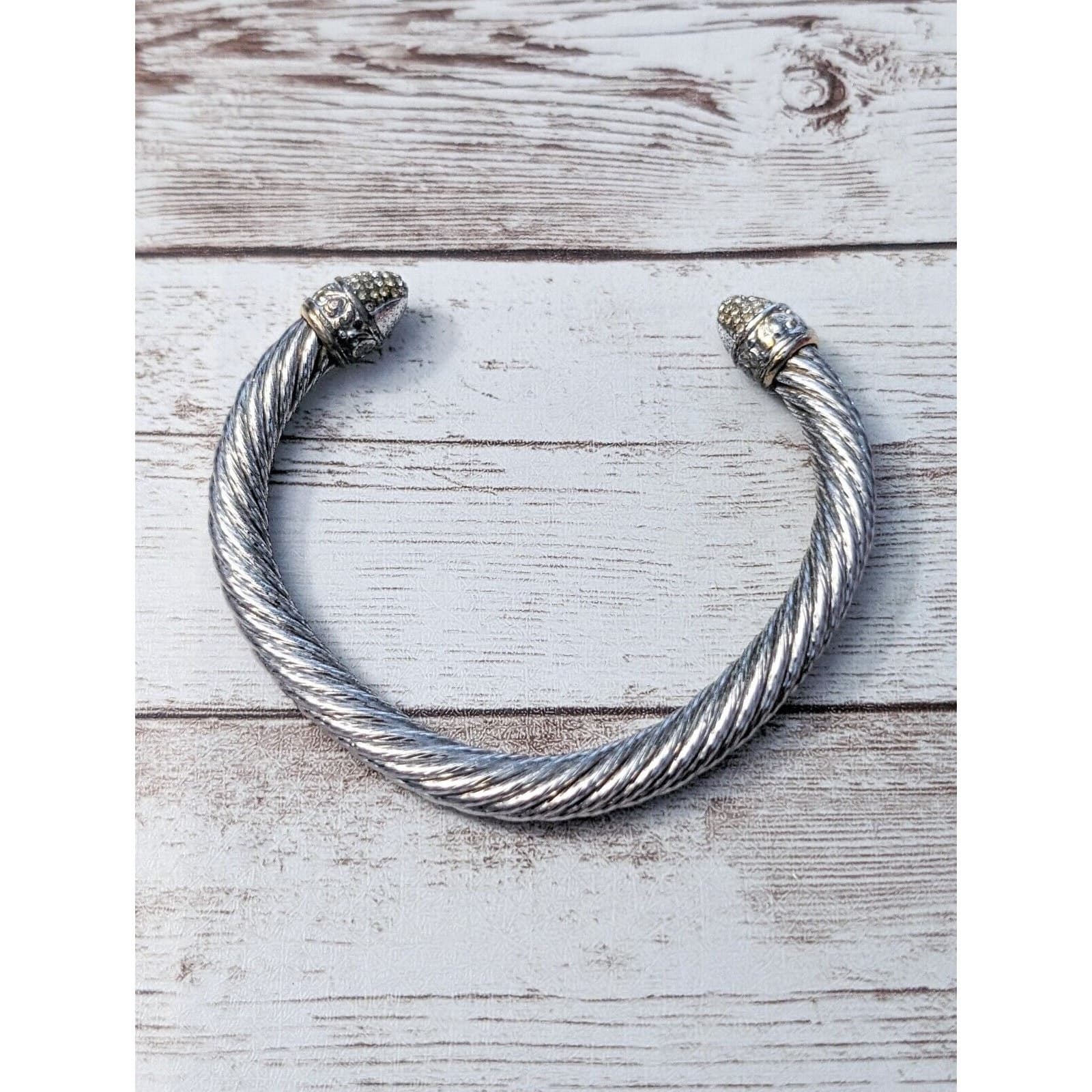 Vintage Bracelet / Bangle - Cable Style - Misshapen