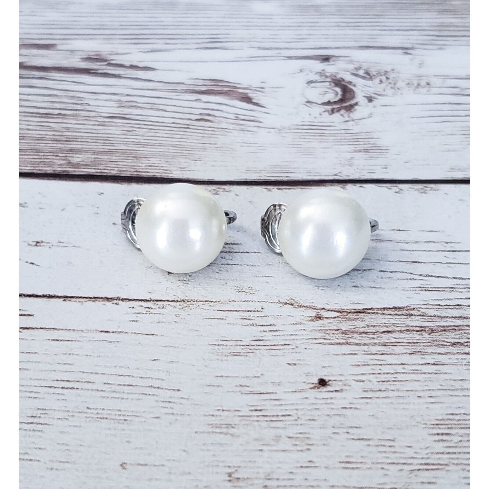 Vintage Sarah Coventry Clip On Earrings Faux Pearl 0.5"
