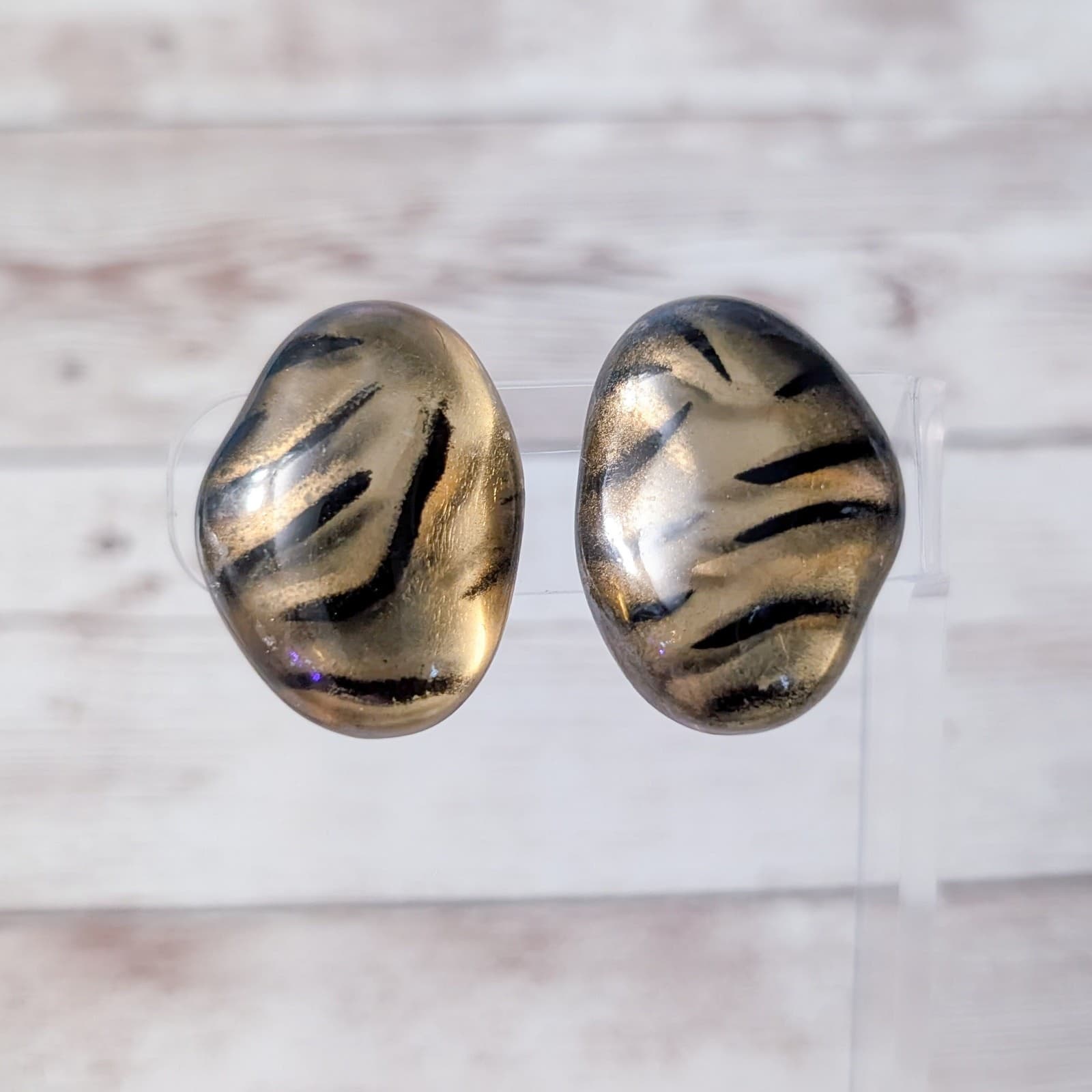 Vintage Clip On Earrings Large Statement Very Unusual