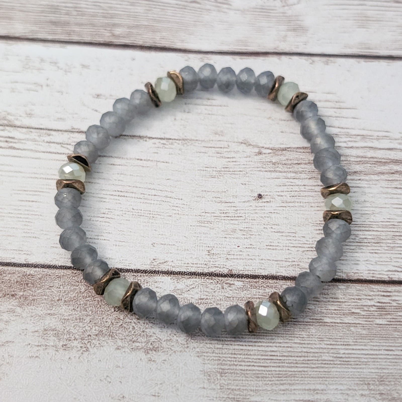 Vintage Stretch Bracelet - Dusky Blue Tones