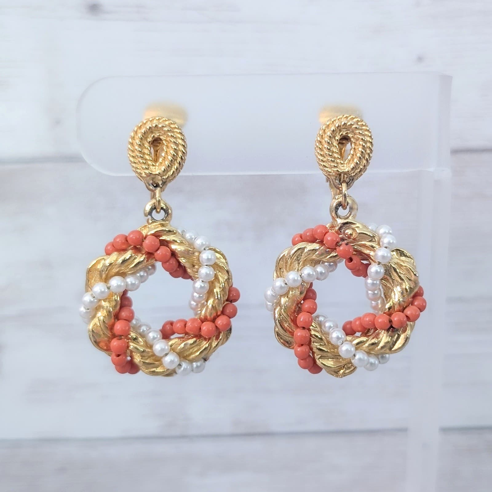 Vintage Goldette Clip On Earrings Stunning Dangle Earrings 1970's or Earlier