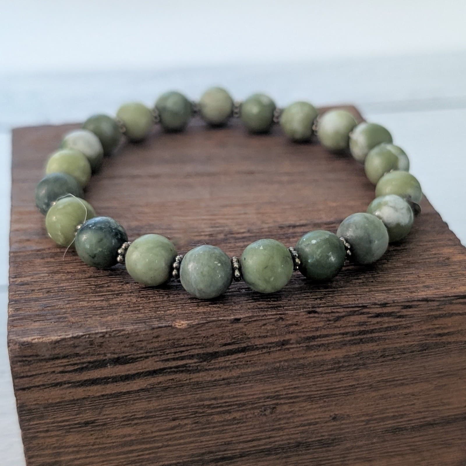 Muted Green Statement Stretch Bracelet