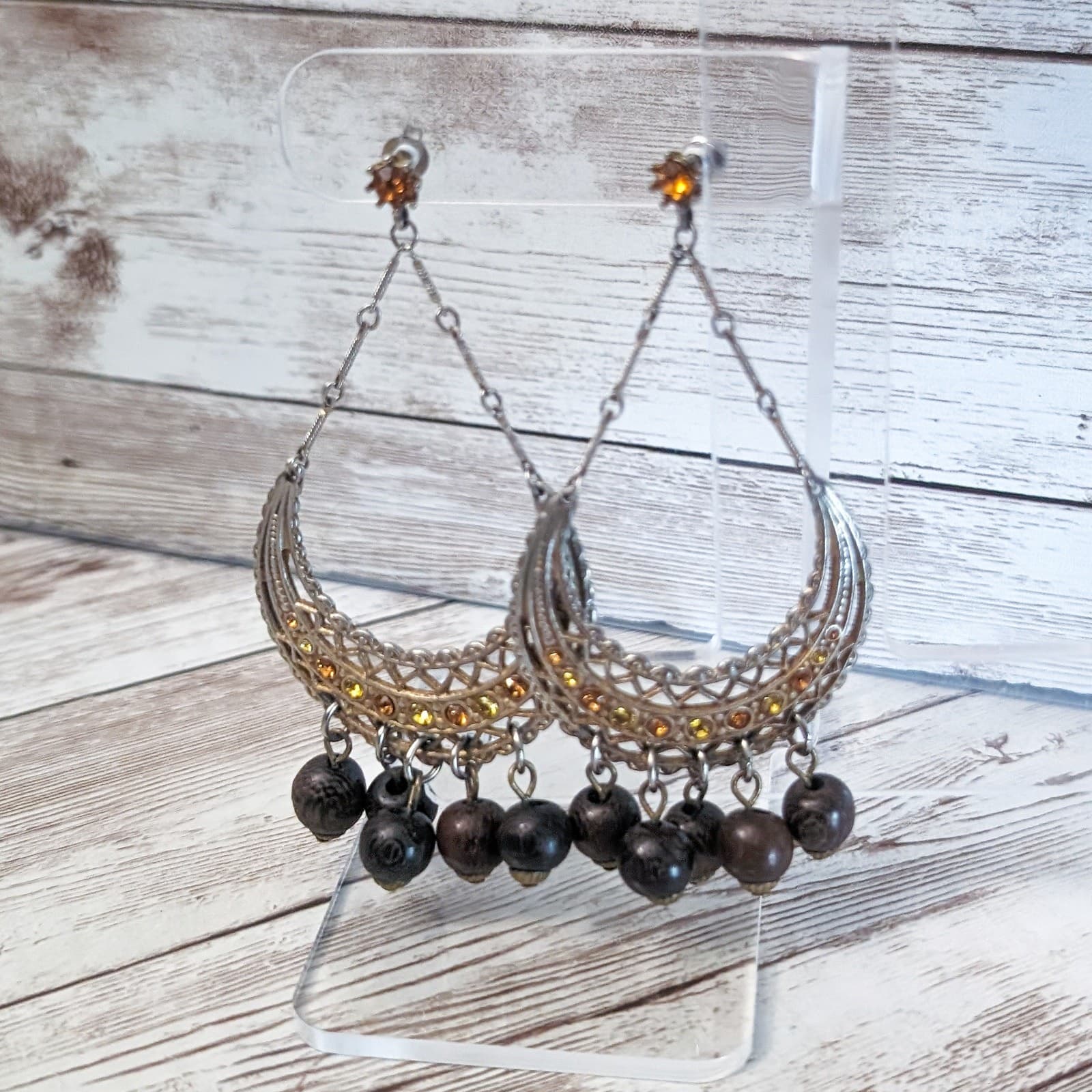 Vintage Stud Earrings For Pierced Ears Dangle Extra Large Boho