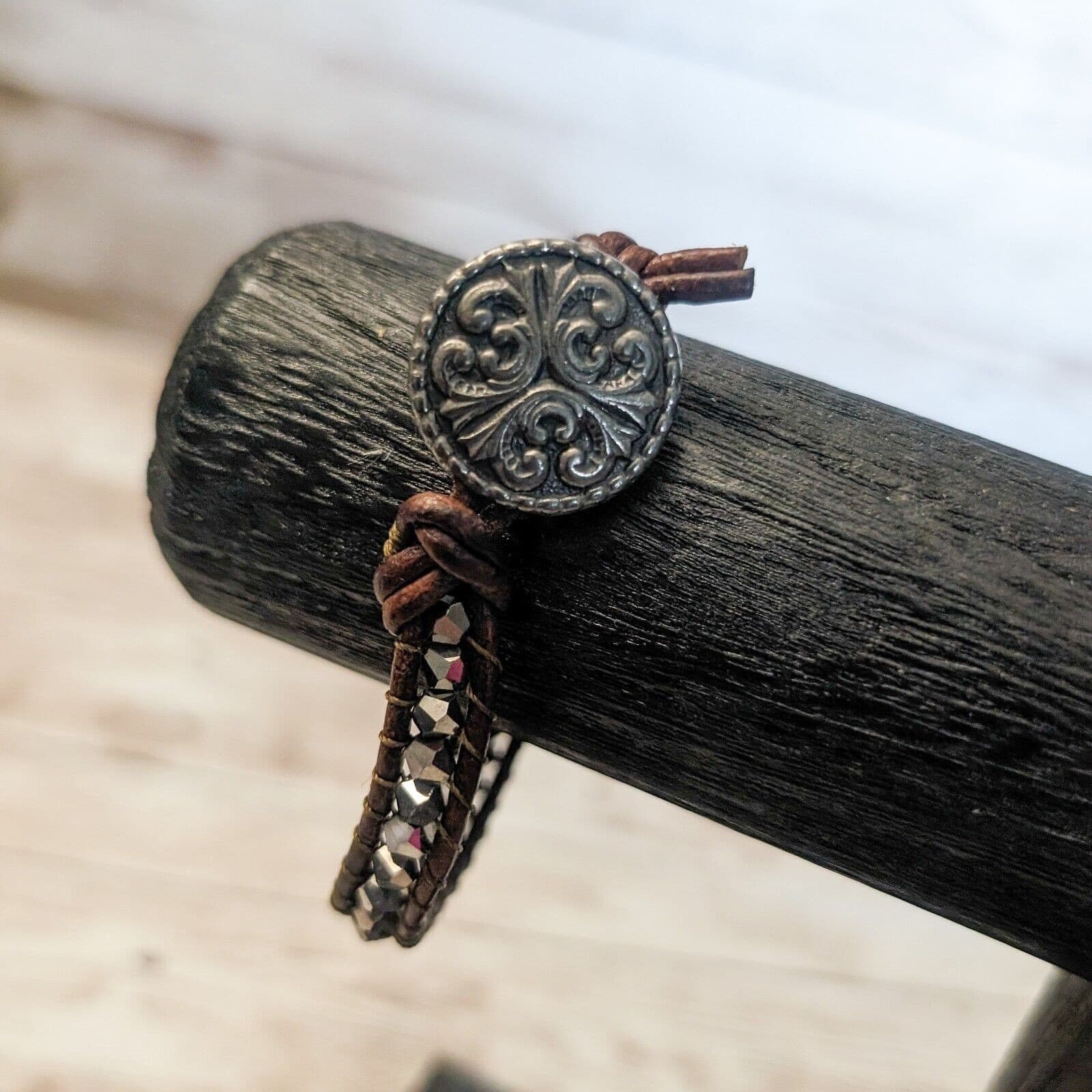 Bracelet / Bangle Cord with Beads & Button