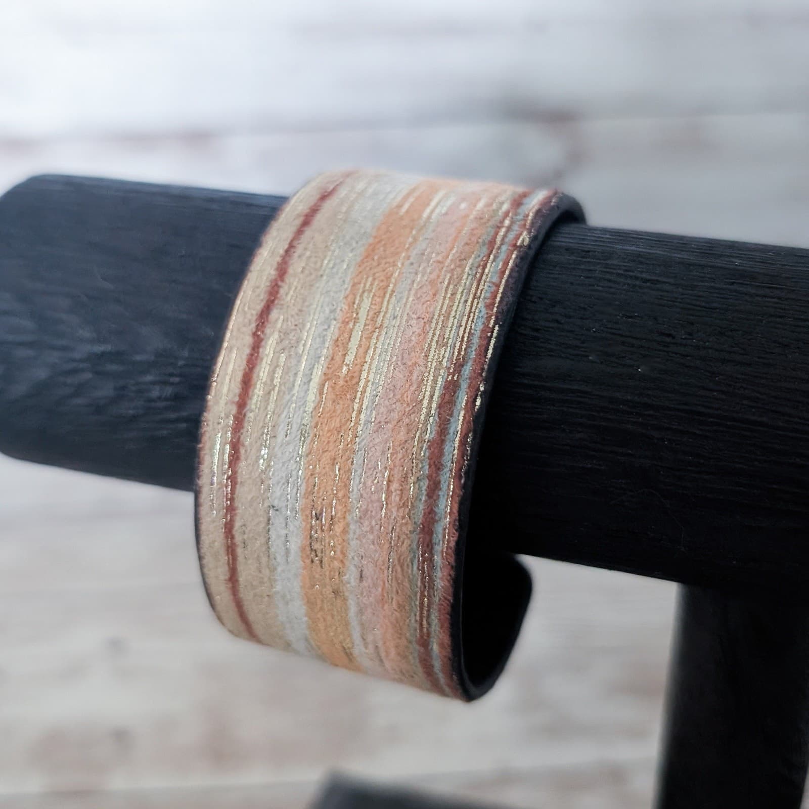 Vintage Cuff Bracelet Chunky Striped Cuff Bracelet