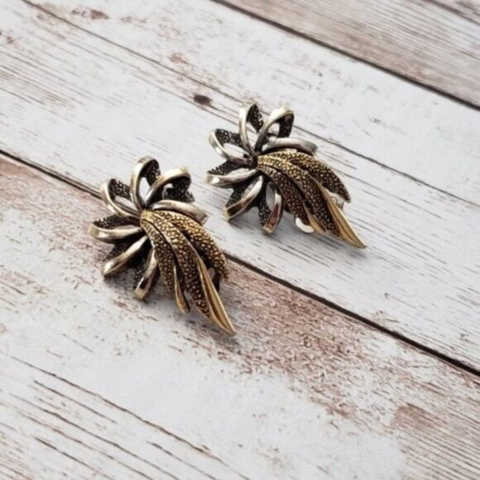 Vintage Clip On Earrings - Firework Style Statement Design